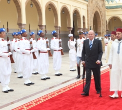 Don Juan Carlos pasa revista al Cordón de Honor